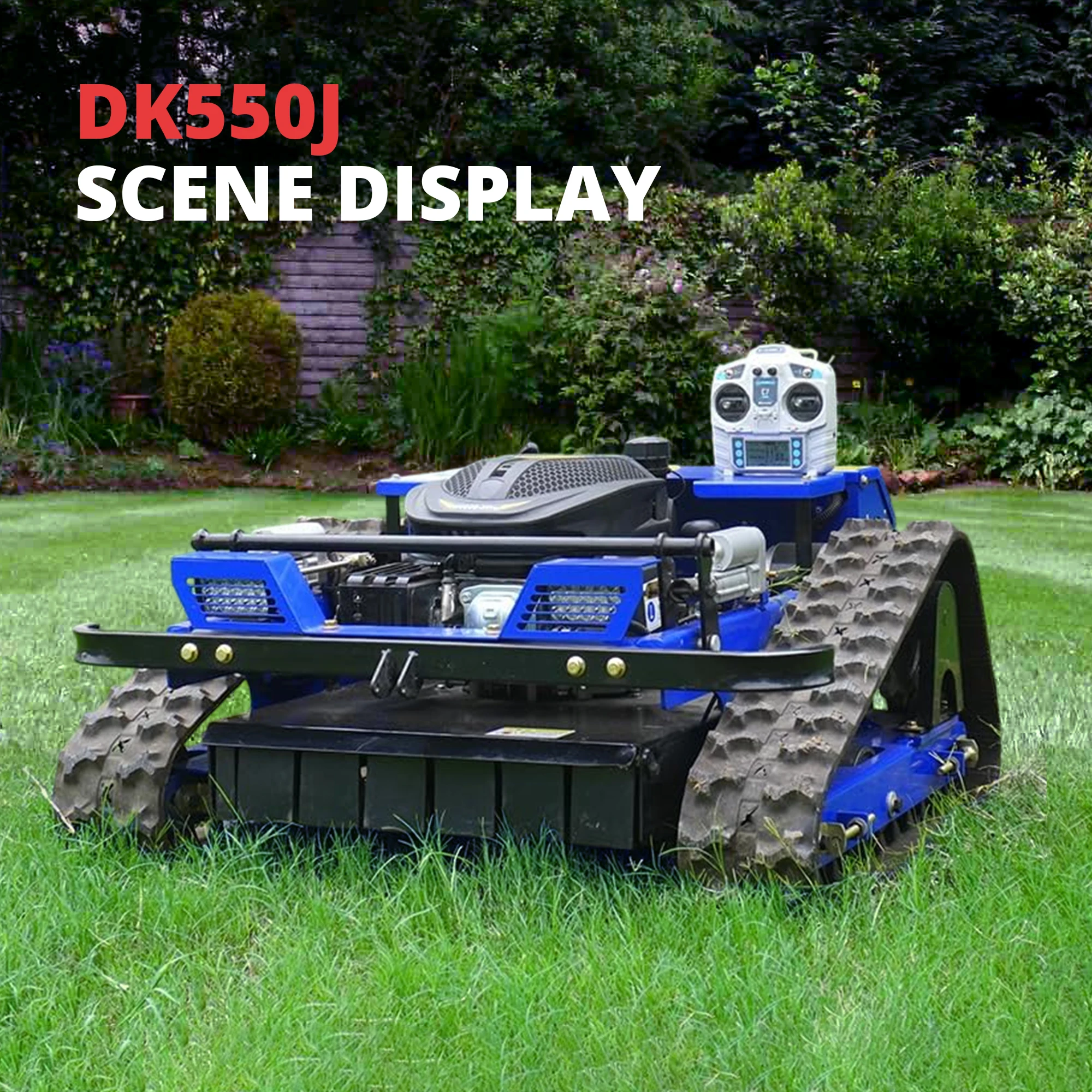 맞춤형 550mm 원격 제어 잔디깎이 4륜 구동 예초기 (경사지, 언덕, 잡초, 목초지, 과수원, 잔디 절단용)