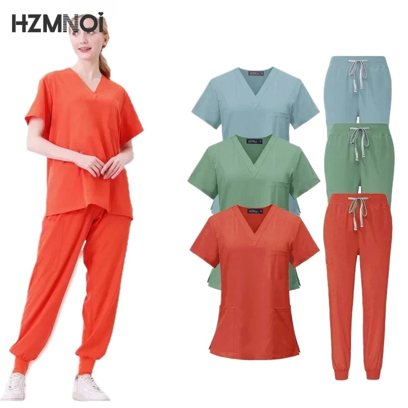 Multicolor Unisex Short Sleeved Pharmacy Nurse Uniform Hospital Doctor Workwear Oral Dental Surgery Uniforms Medical Scrubs Sets