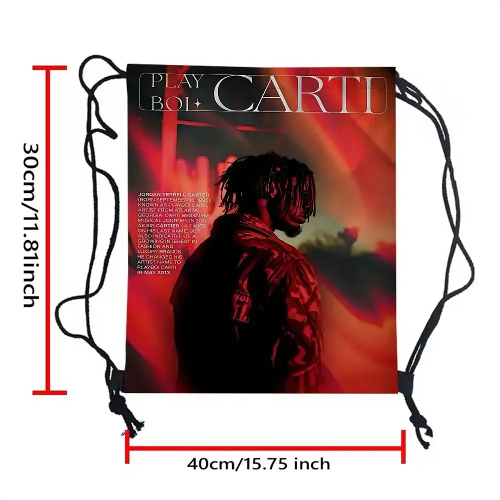 O-Opium Rap Playboi Carti 1 Piece Drawstring Bag Backpack, Adjustable Drawstring Backpack, Storage Bag, Drawstring Pocket