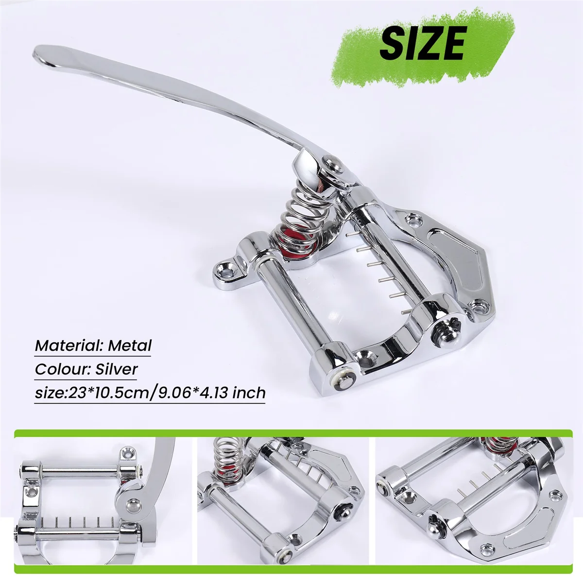 Guitar Vibrato Tailpiece Tremolo Flat Top Body Tremolo Unit Vibrato Bridge for Tele, SG, LP, ETC Electric Guitars(Silver Rich