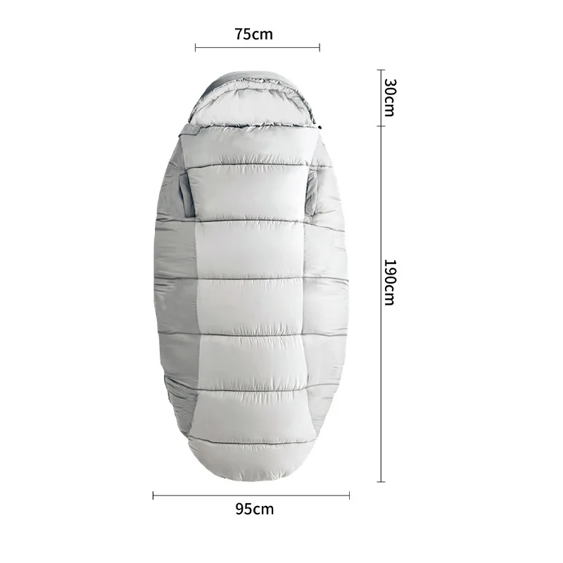 Four Seasons Waterproof Warm Outdoor Camping Travel Splicing Double Machine Washable Down Cotton Sleeping Pancake Sleeping Bag