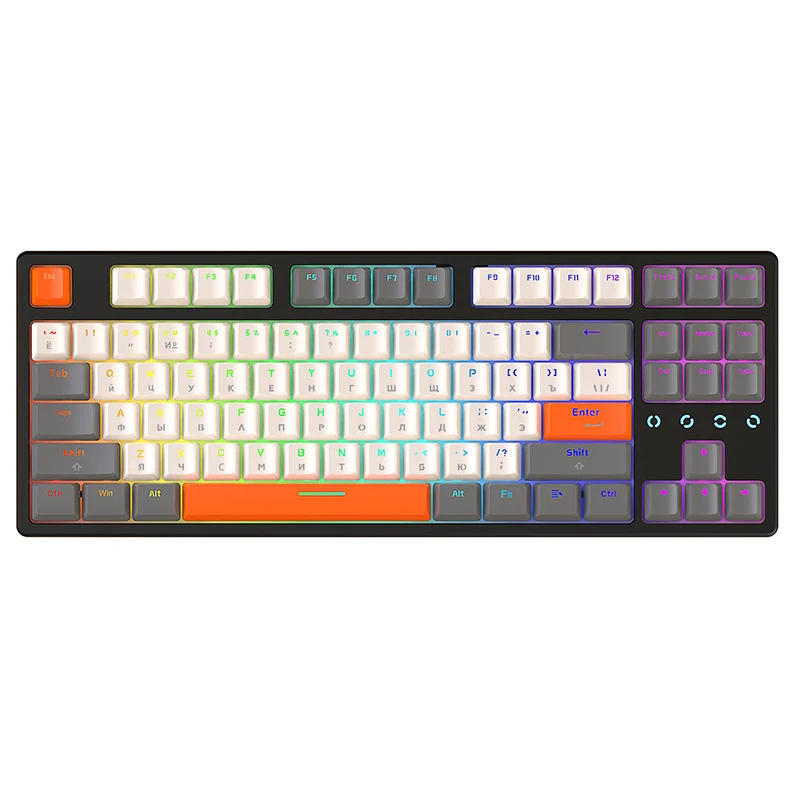 Clearance! K87 Gaming Mechanical Keyboard For PC Gamer Swappable RGB Wireless BT 5.0 2.4 Ghz Wired Three Modes 87 Keys