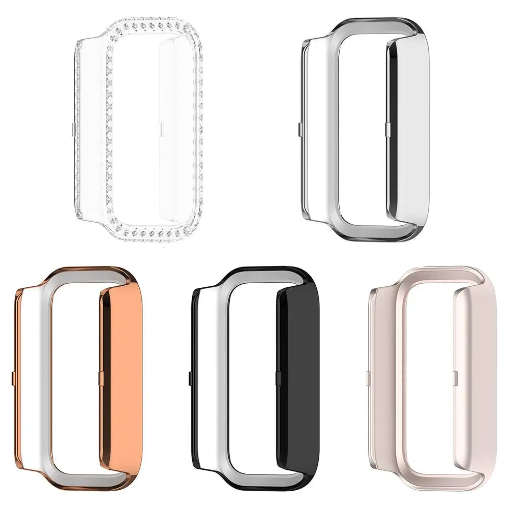 Для Xiaomi Band 9 Active защитный чехол для часов с бриллиантами, инкрустированный бриллиантами, ремешок 3, полый чехол-браслет F2K7
