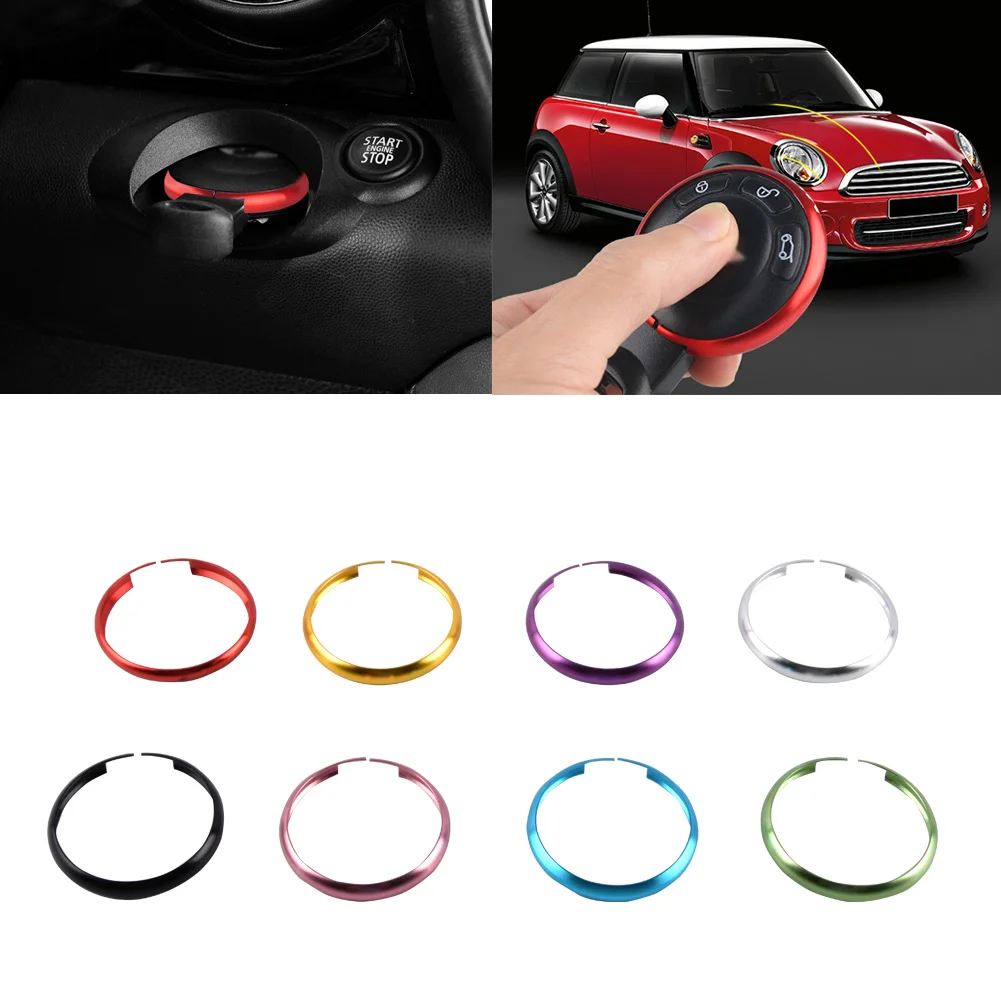 For BMW Mini Cooper ミニクラブマン 컨트리맨 R60 R56 R57 R58 Car Aluminum Alloy Styling 미니쿠퍼 Key Ring Stickers Case Cover