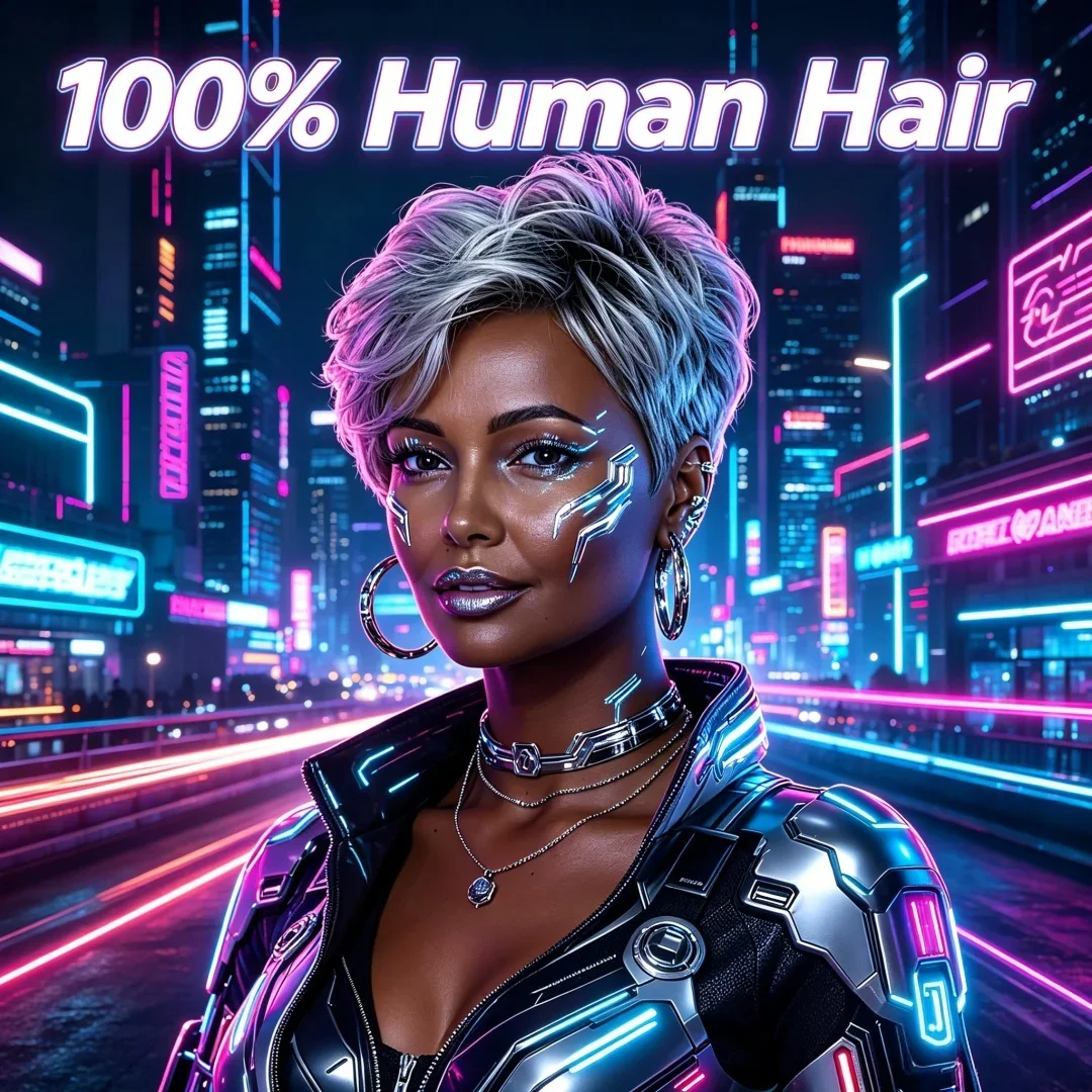 ソフトママヘアテクスチャショートグレーオンブレカーリー人毛ウィッグ前髪付きナチュラルデイリーコスチュームウィッグ女性用