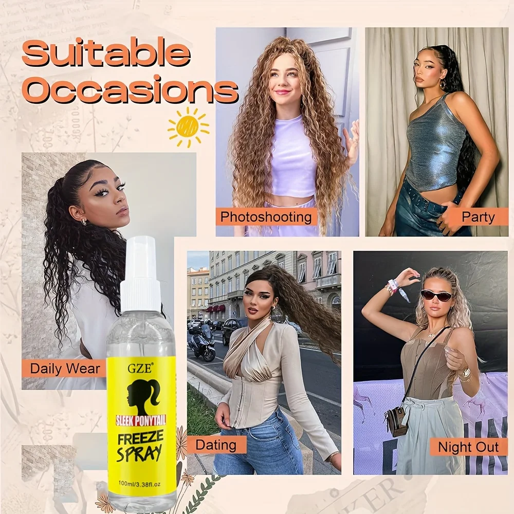 GZE Sleek Ponytail Freeze Spray – langanhaltender Halt, Frizz Control und Shine – nicht klebende Formel für professionelles Aussehen – Detail 1