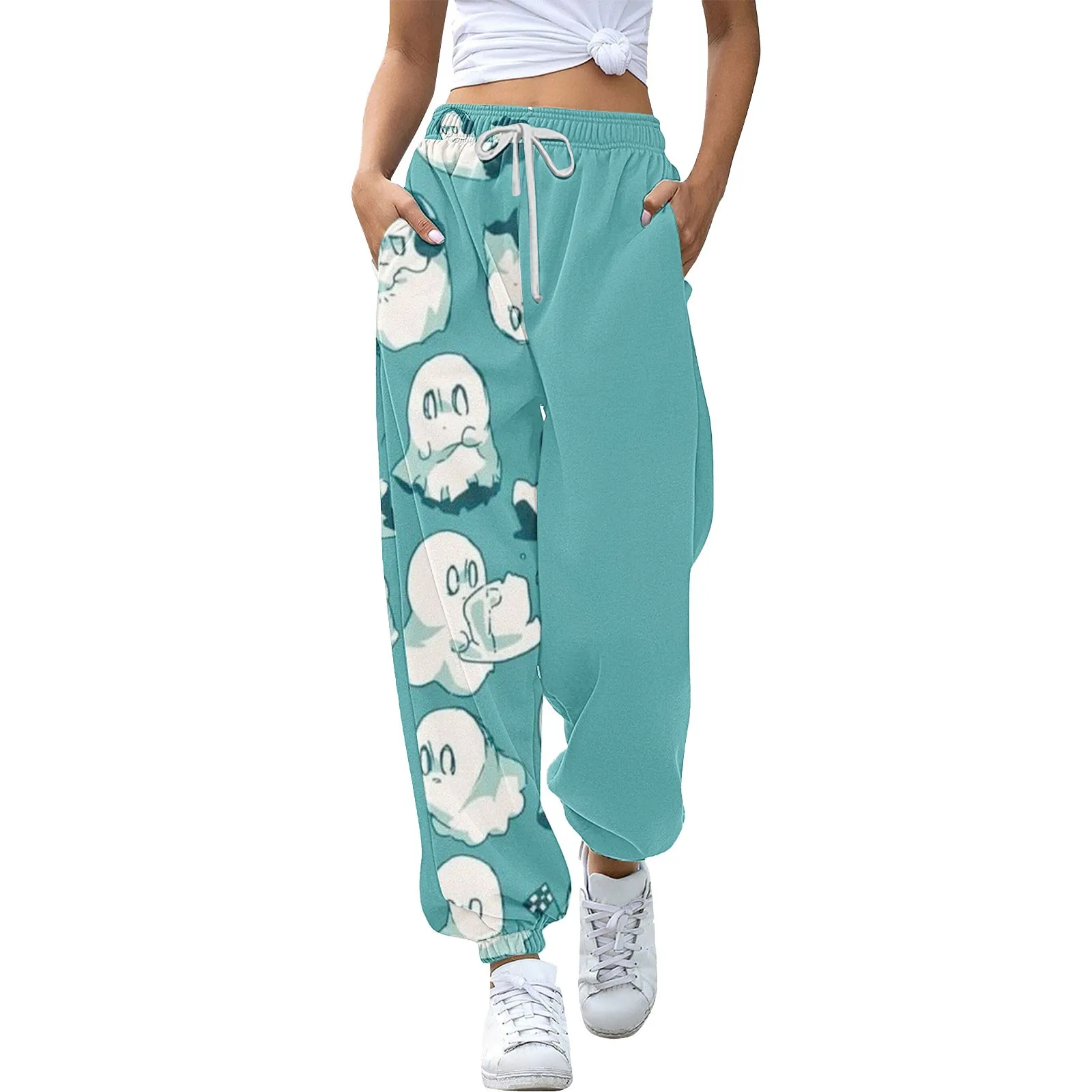 

Women'S Bottom Sweatpants Joggers Pants Workout High Waisted Pants With Pockets Cute Halloween Element Pattern Causal Bloomer