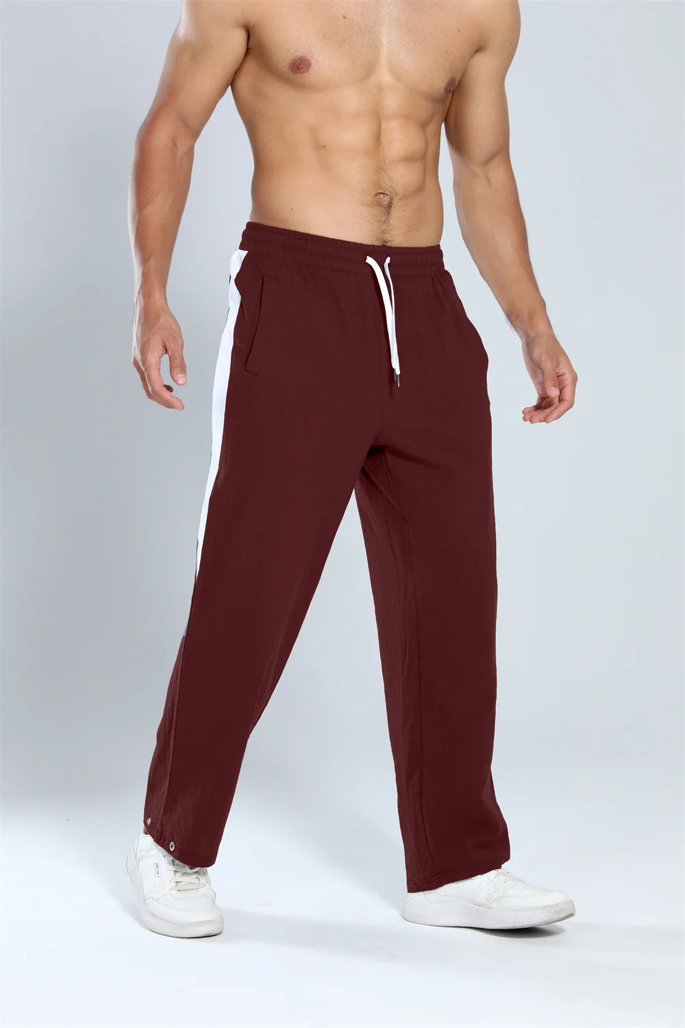 

Crazy Muscle Spring and Autumn Men's sportswear casual pants, cotton and linen breathable loose straight floor-length pants, cro