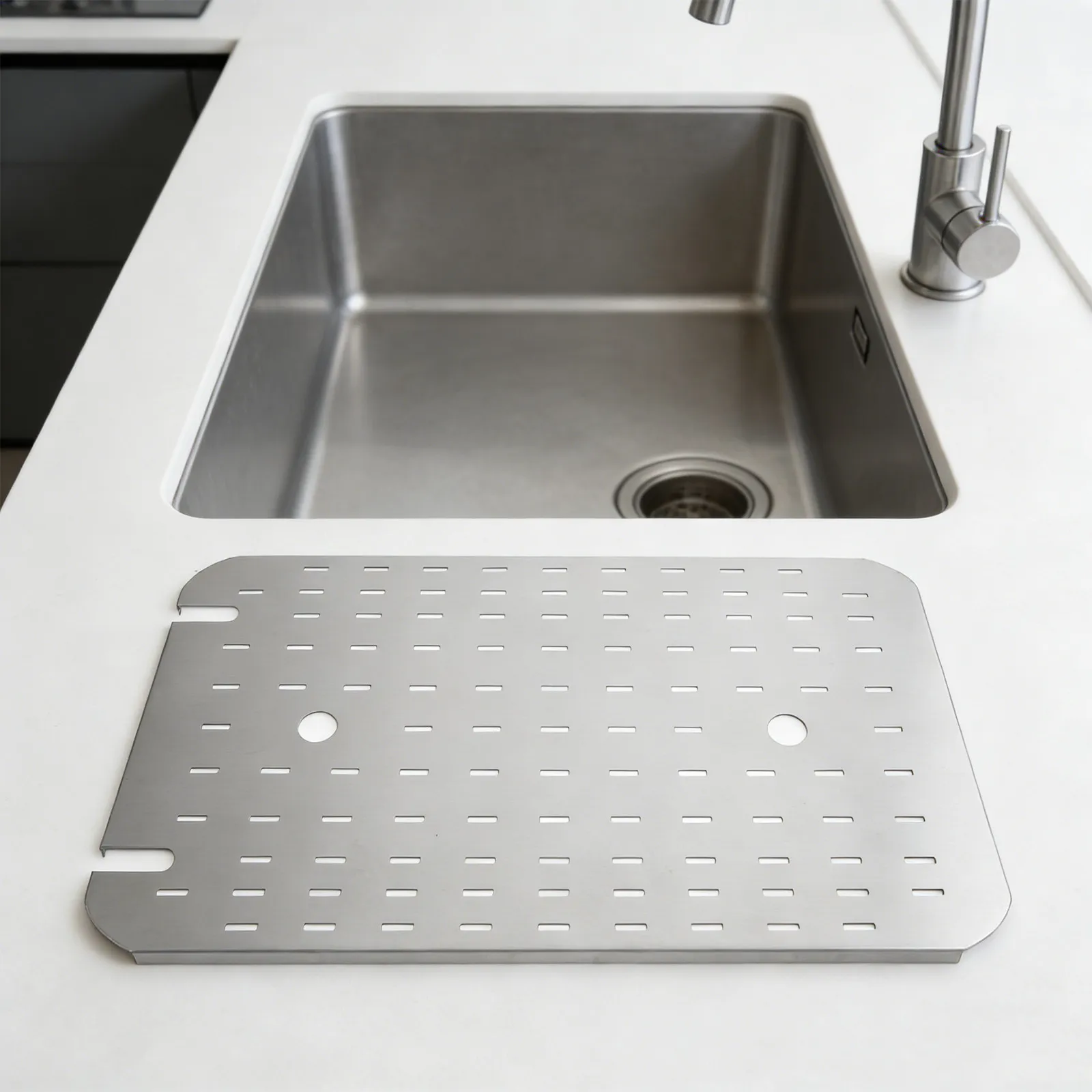 

Full Size Stainless Steel Steam Table Pan False Bottom Insert 17.9x10.4inch Hotel Pan Drain Tray Catering Kitchen Food Drain Mat