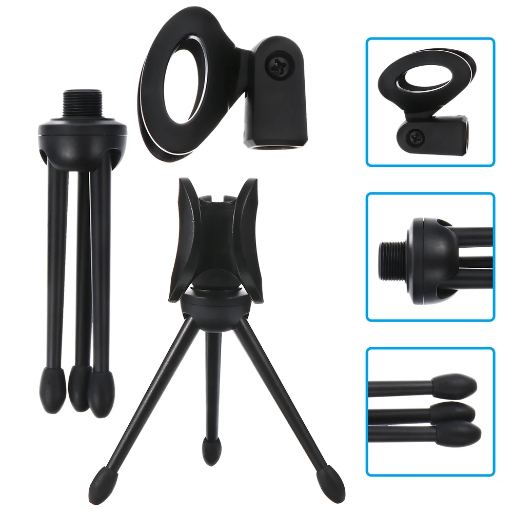 

2 Pcs Tripod Mic Holder Bracket Stand Microphone Audio Accessory Mount Tabletop Accessories