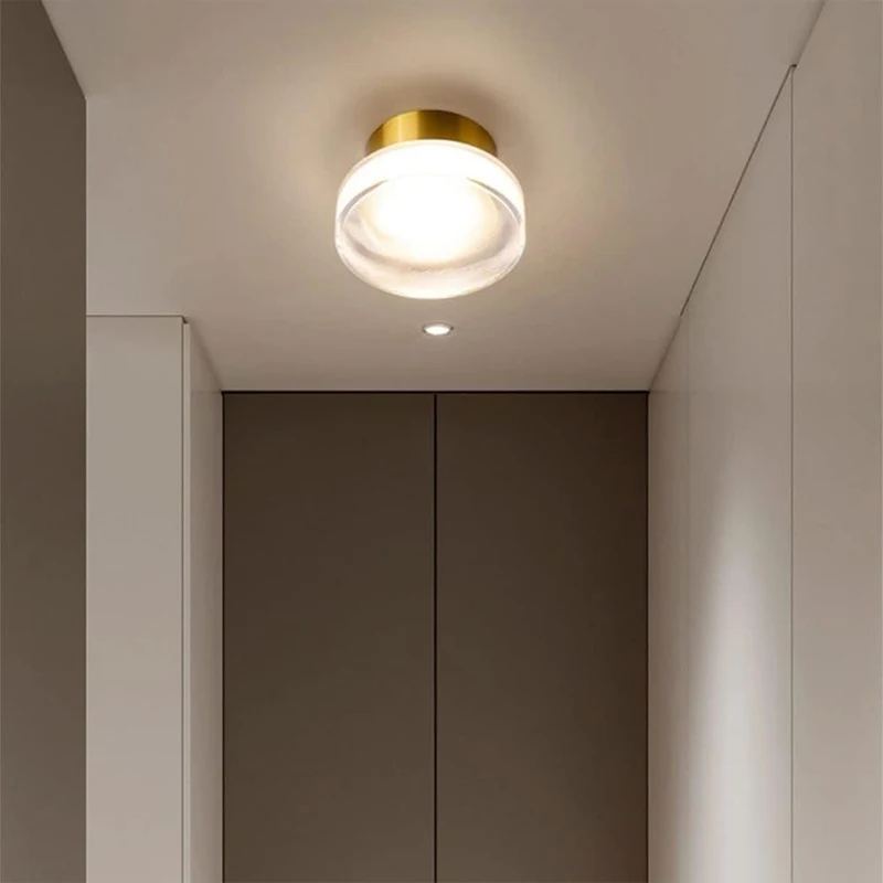 7W LED High Transparency Wall Light Round Glass Wall Lamp Modern Creative Hotel Bed and Breakfast Lamp Bedside Decorative
