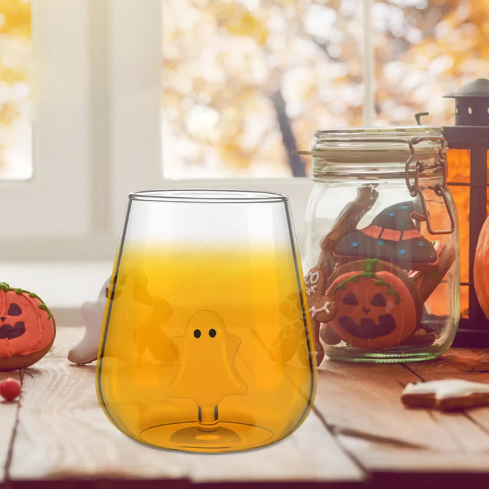

Стеклянные кофейные чашки Хэллоуин Стаканы для питья Винная кружка Хэллоуин Стеклянная посуда для осеннего сбора Бар Коктейльная вечеринка Праздничный декор