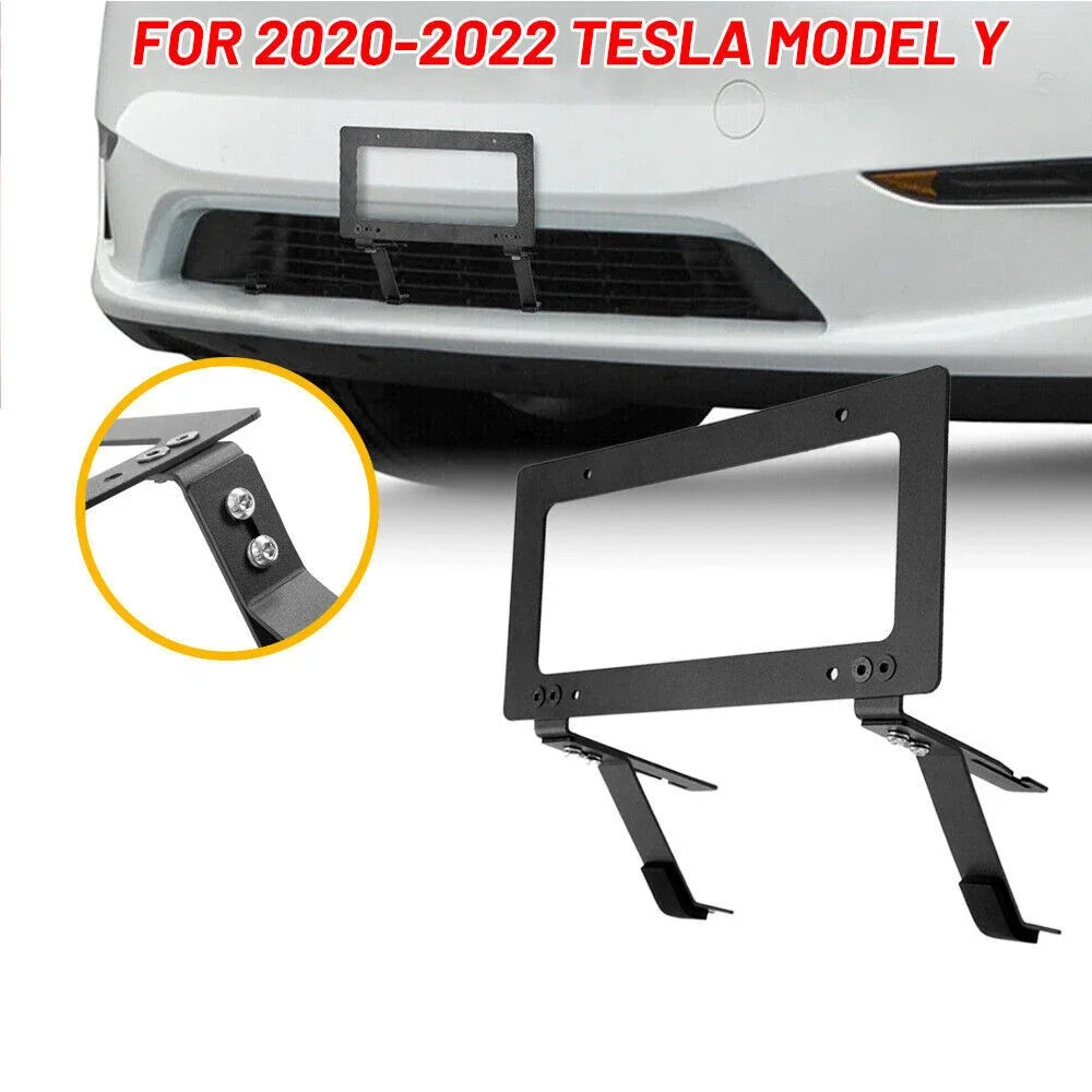 

Clip On Front License Plate Frame Holder For 2020-2022 Tesla Model Y 2017-2023 Tesla Model 3 No Drilling car accessories