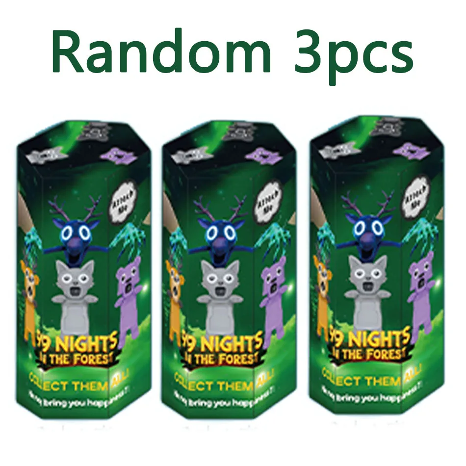 고품질 99 Nights in The Forest 블라인드 박스 피규어 올빼미 염소 늑대 사슴 장난감 선물 애니메이션 액션 미스터리 장식 크리스마스