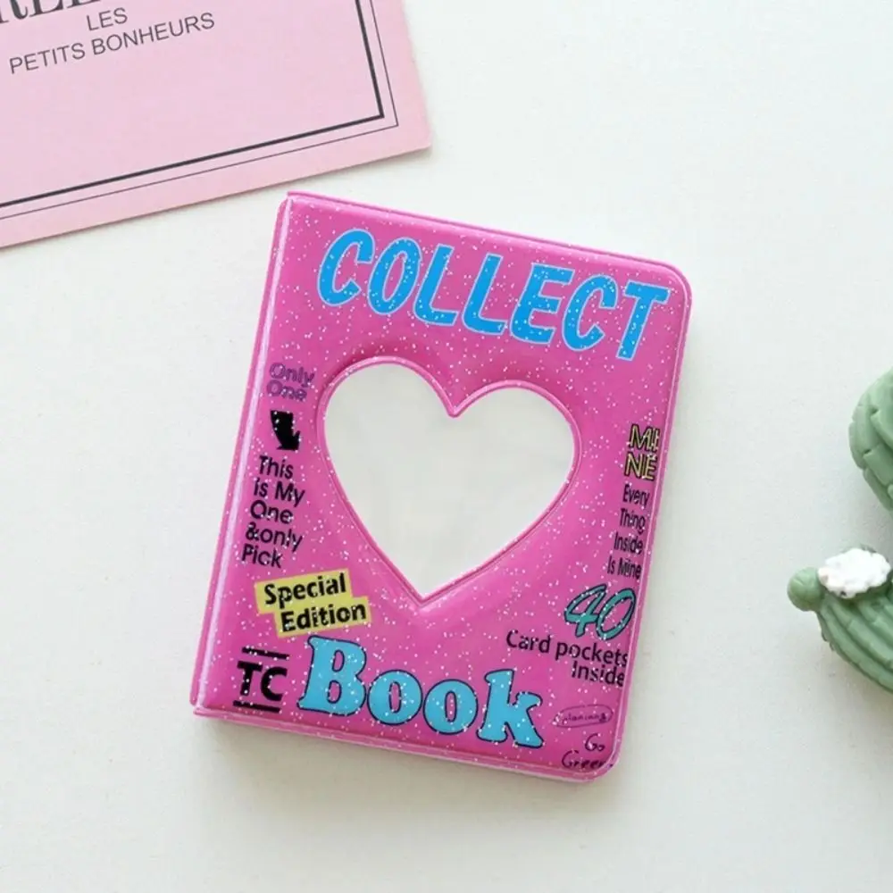 Love Heart Hollow 3 Inches Photo Album Flower Mini Mini Photo Album 3 inches Transparent 36 Pockets Love Heart Mini Photo Album