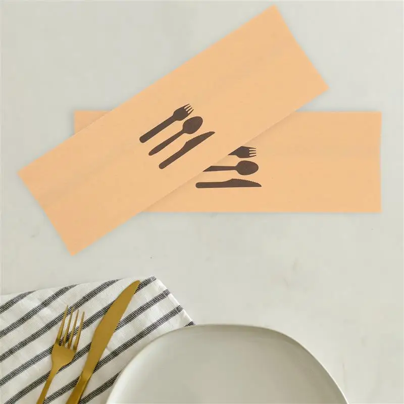 100 stücke Einweg Kraft Papier Besteck Halter Party Cutter Gabel Lagerung Taschen Utensil Papier Taschen