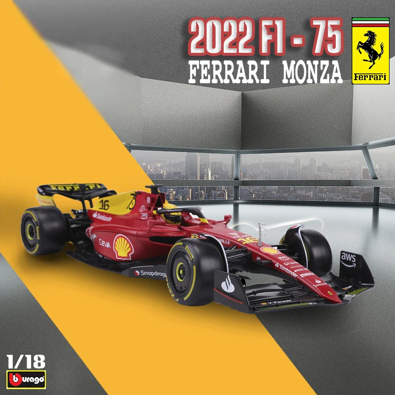 

Bburago 1:18 F1 Ferrari Monza F1-75 2022 #16 Charles Leclerc Alloy Model Racing Model Alloy Car Model Collect Gifts Toy