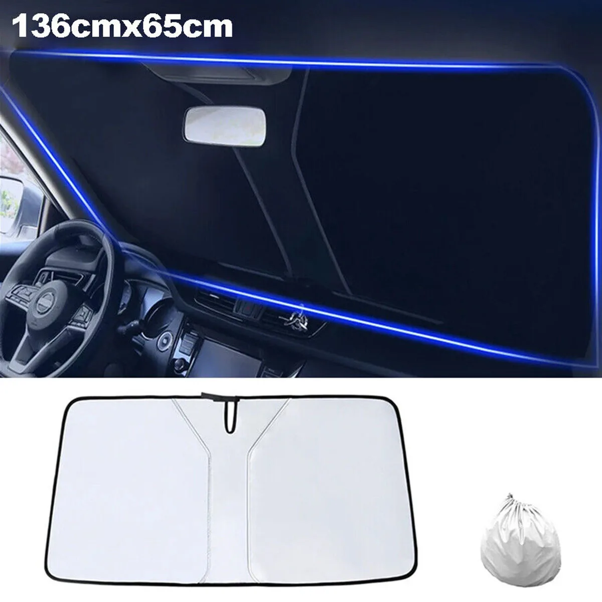 Sun Visor Car Sun Shade Summer Windshield Sunshade Visor Cover Sun UV Block Foldable Laser Protector Accessories Anti UV Rays