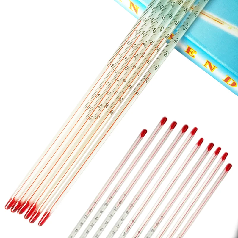 

20PCS 0-100/200 Celsius Degree 30cm Glass Thermometer Accessory Home Brew Laboratory Termometro Red Water Filled Thermometer C3