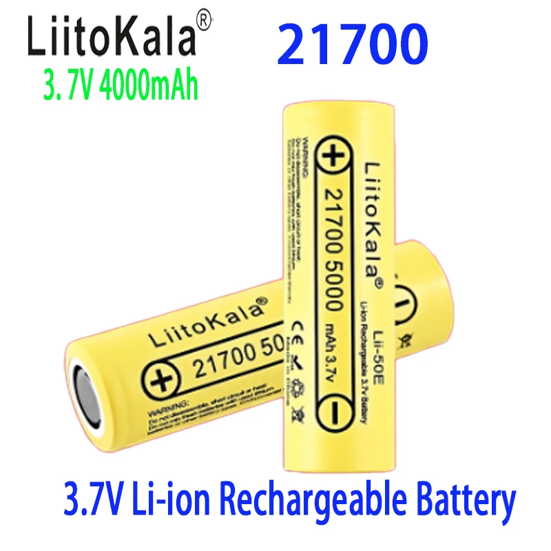 LiitoKala Lii-50E 21700 lithium battery 5000mAh electric vehicle with 10C power