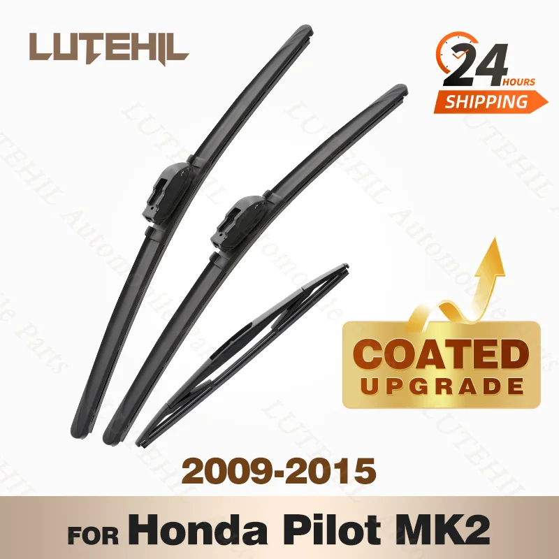 

LUTEHIL's Silicone Front & Rear Wiper Set For Honda Pilot MK2 2009 - 2015 2010 2011 2012 coated windshield wiper blade 22"21"14"