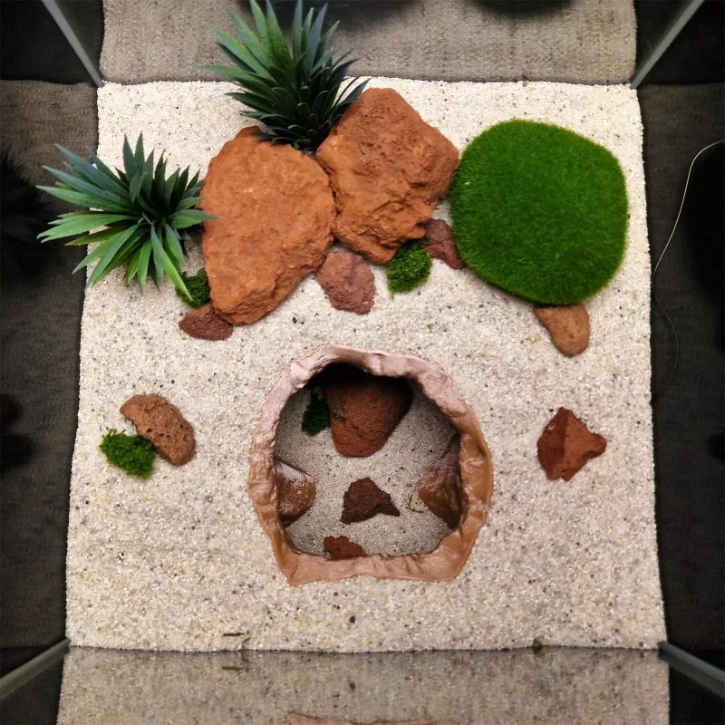 Sinkhole Cave Aquarium Ornament - Fish Shrimp Turtle Hideaway for Reptile Amphibian Terrarium view 3