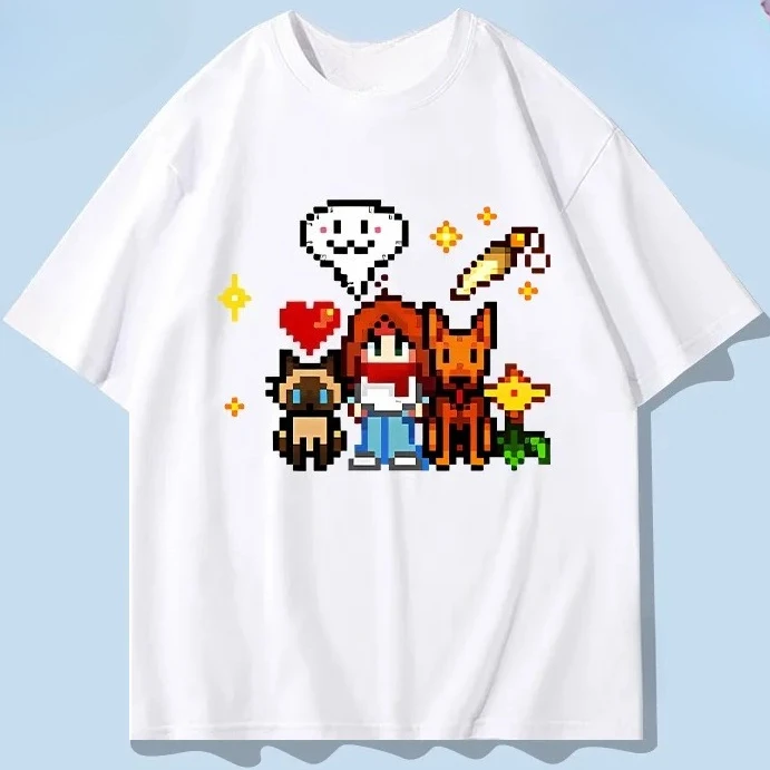 تي شيرت Stardew Valley بأكمام قصيرة للرجال 2025 ملابس صيفية جديدة على طراز بيكسل للمراهقين #6
