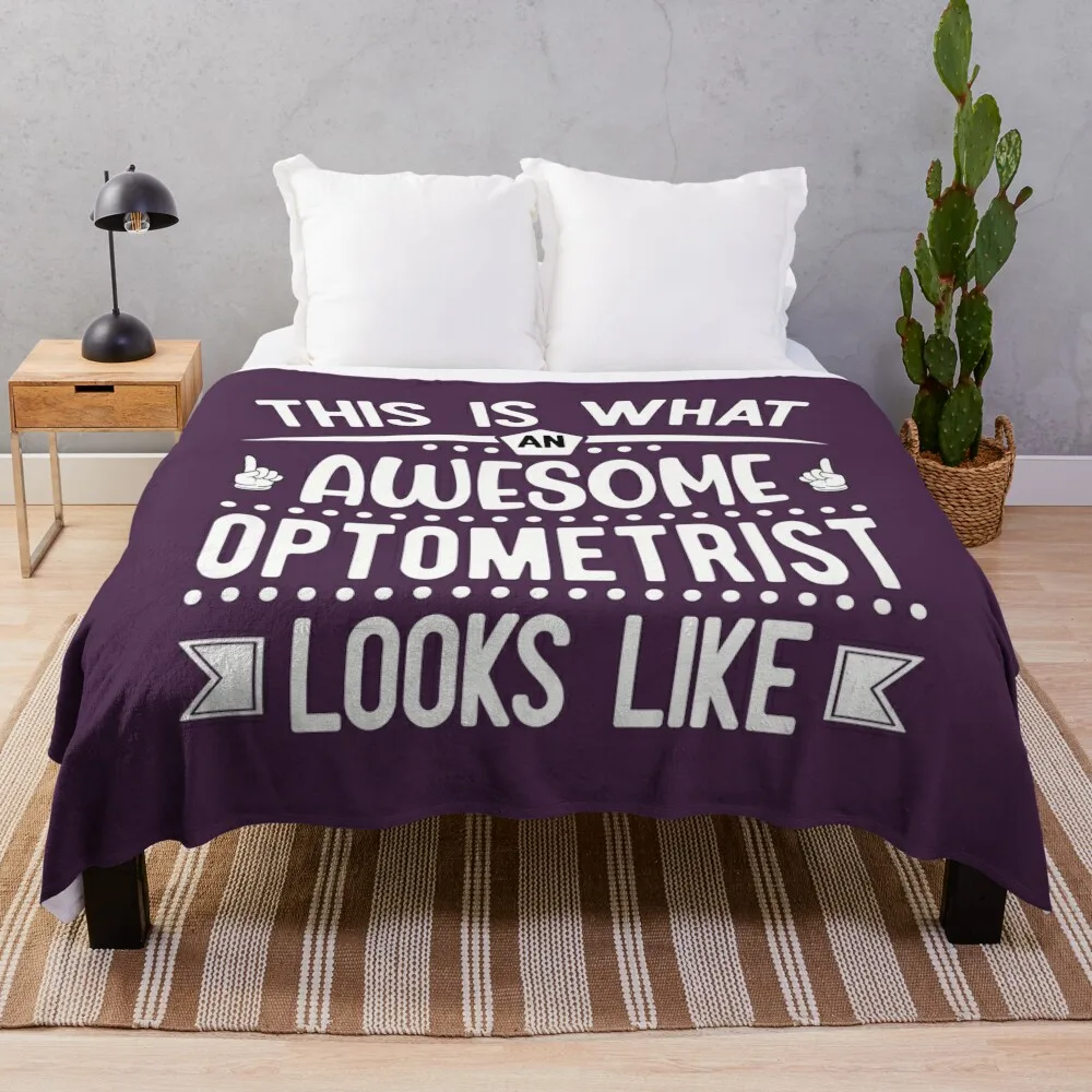 Funny Optometrist Throw Blanket Thins Plaid Flannel Fabric Blankets