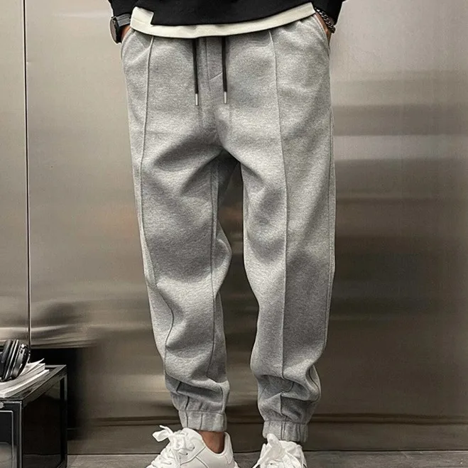 2024 New Men's Sweatpants Thickened Drawstring Joggers Loose Fit Casual Comfortable