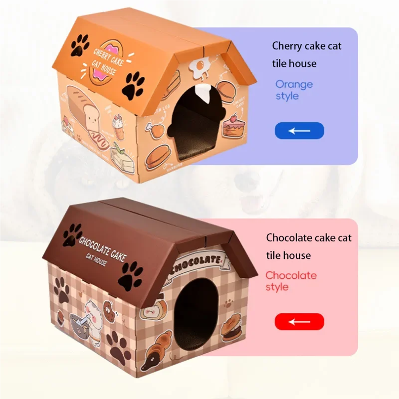 New Cat House Four Seasons Universal Paper Box House Cat Nest Cat Scratch Board Integrated House Cat Paper Cat House