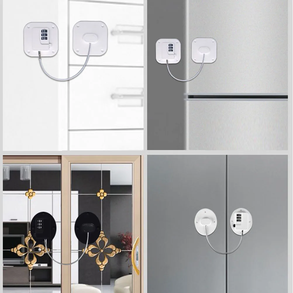 

Fridge Lock White Square Plastic Password Lock for Cabinet Door Baby Safety Easy Installation Durable Suitable Aluminum Metal