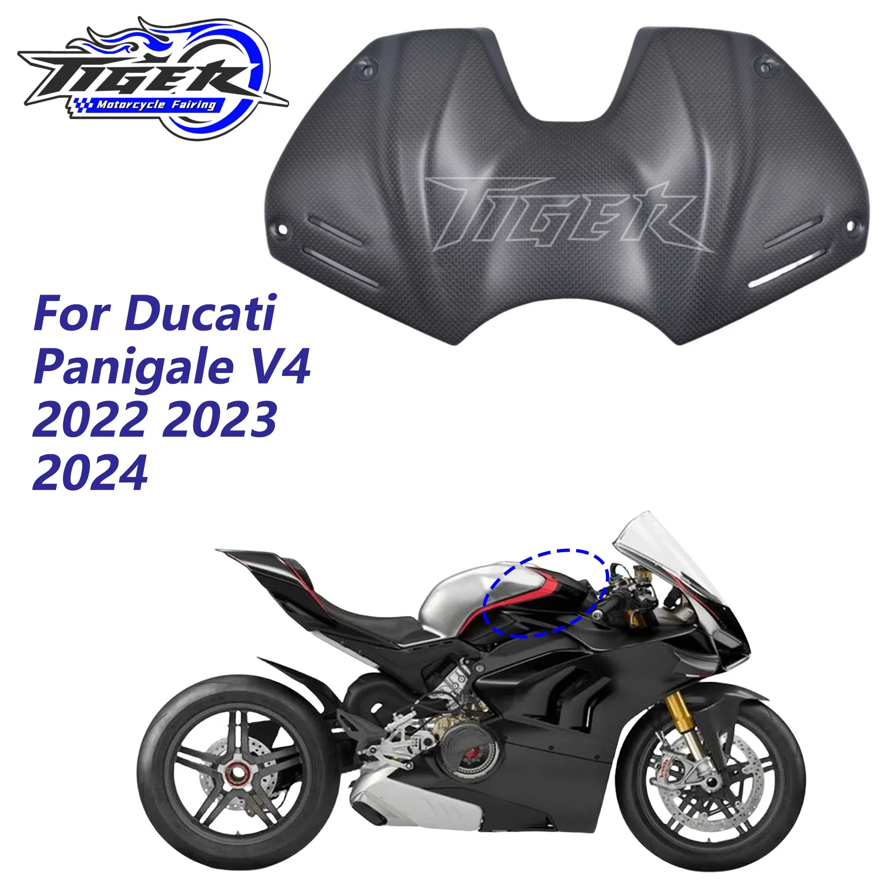 

For DUCATI Panigale V4 V4S V4R 2022-2024 Carbon Fiber Battery Cover Fuel Gas Tank Airbox Cover Fairing Kit Motorcycle Modified