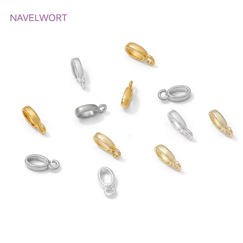 18K Gold Plated Brass Oval Pendant Bail Connectors,Bails For Jewelry,Bail Holder For Pendant,DIY Necklace Making Accessories image 3