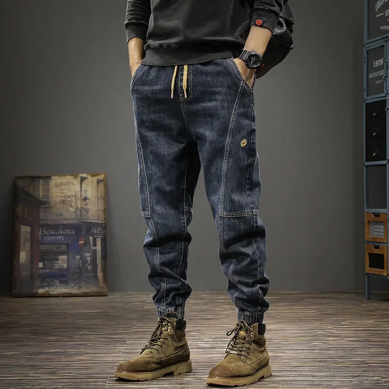 

Autumn Winter Men's Trendy Loose-fit Jeans Casual Harem Trousers Long Pants Comfortable Working Clothes