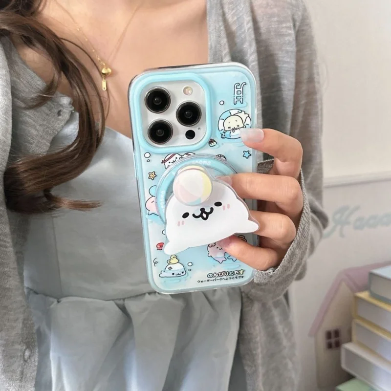 

Корейский мультяшный вращающийся уплотнитель для Magsafe, магнитный телефон Griptok Grip Tok, подставка для iPhone 15, чехол для беспроводной зарядки, держатель