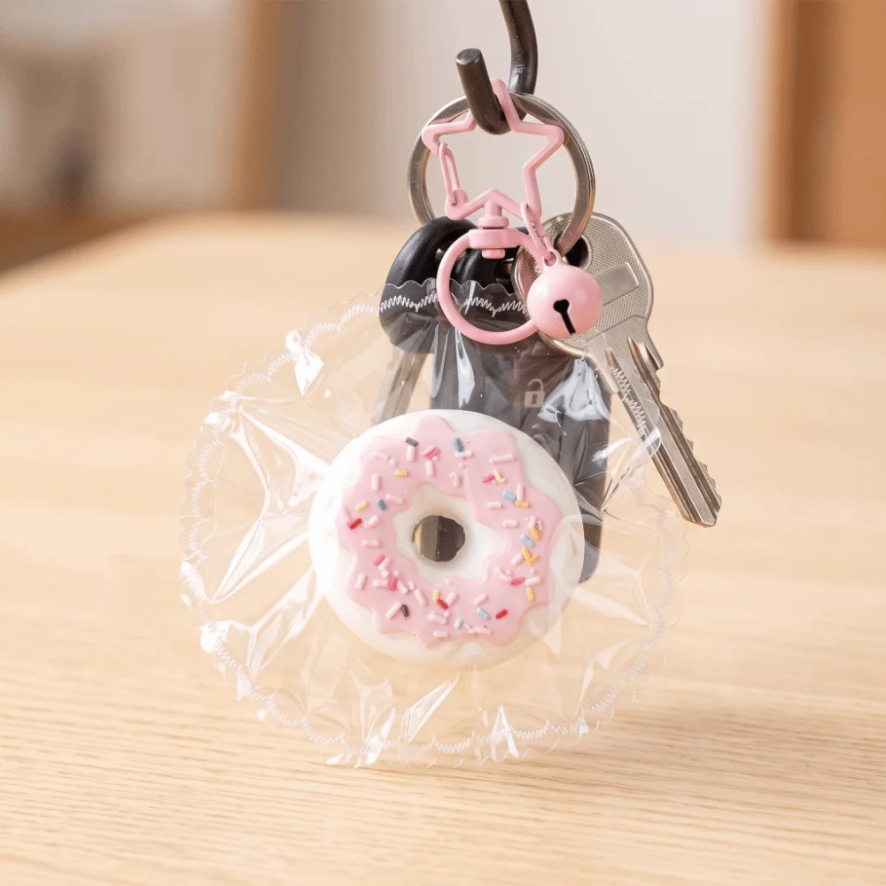 Food Grade Silicone Squishy Keychain Slow Rising Creative Donut Squishy Toy Cute Bounce Shapable Slow Rebound Toy Children Gifts