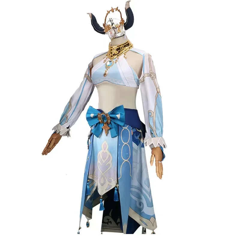 Halloween Genshin Impact Nilu Cosplay Game Nilu cosplay Blue Costume Female Western Region Dancer Set  Sexy