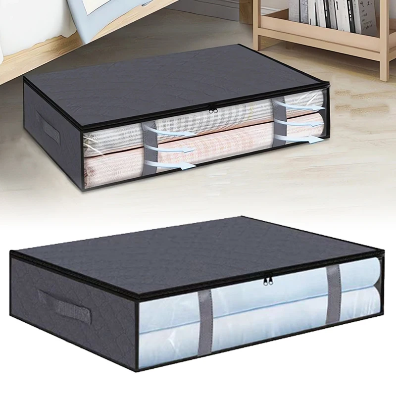 1/2/3pcs Under the Bed Quilt Storage Bag with Cover Foldable Dustproof Toys Bags Wardrobe Clothes Organizer Moisture Storage Box