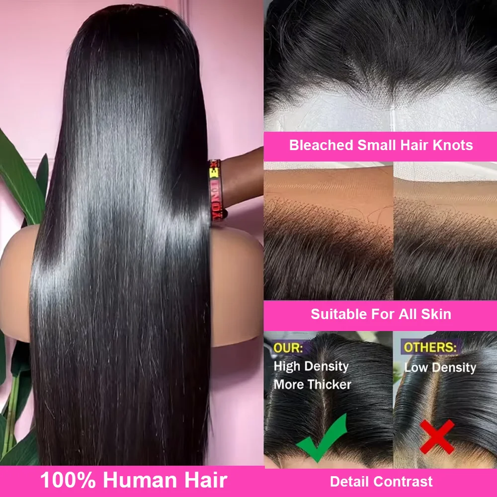 5x5 Ready to Go HD Lace Glueless Wigs 40 Inch 100%  Human Hair Wig 13x6 Pre Plucked Human Wigs 250 Density 13x4   Human Hair Wigs Perruques Naturelles Dentelle For Women  Brazilian image 5