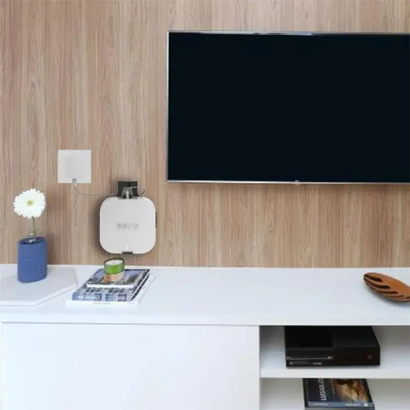 Abs Simple Bracket Organizer For Eero 6 Safe Wall Shelf Stand Space-saving Wall Hanging Wifi Router Shelf Black Wall-mounted