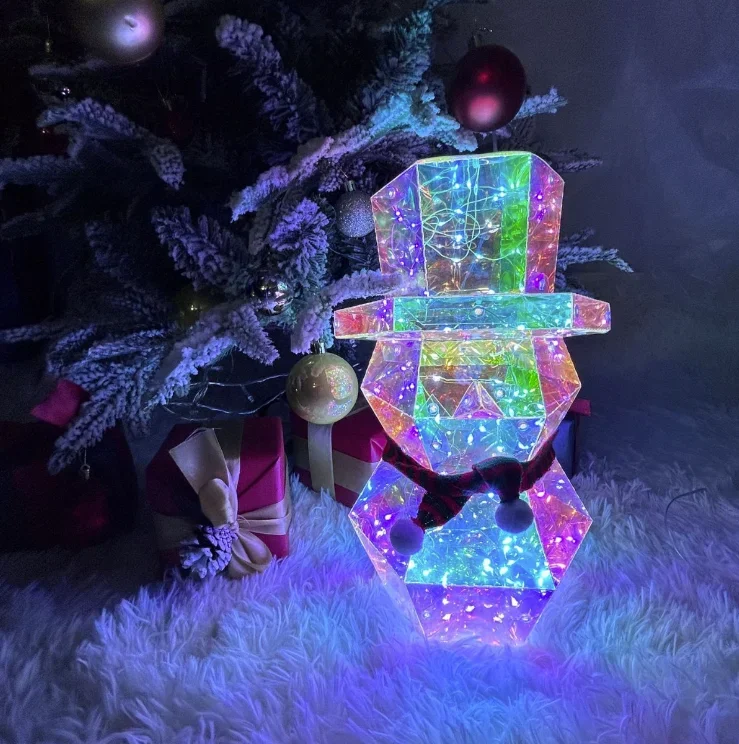 

Creative Christmas gifts magic square hat snow man night light Christmas scene layout luminous ornaments gift