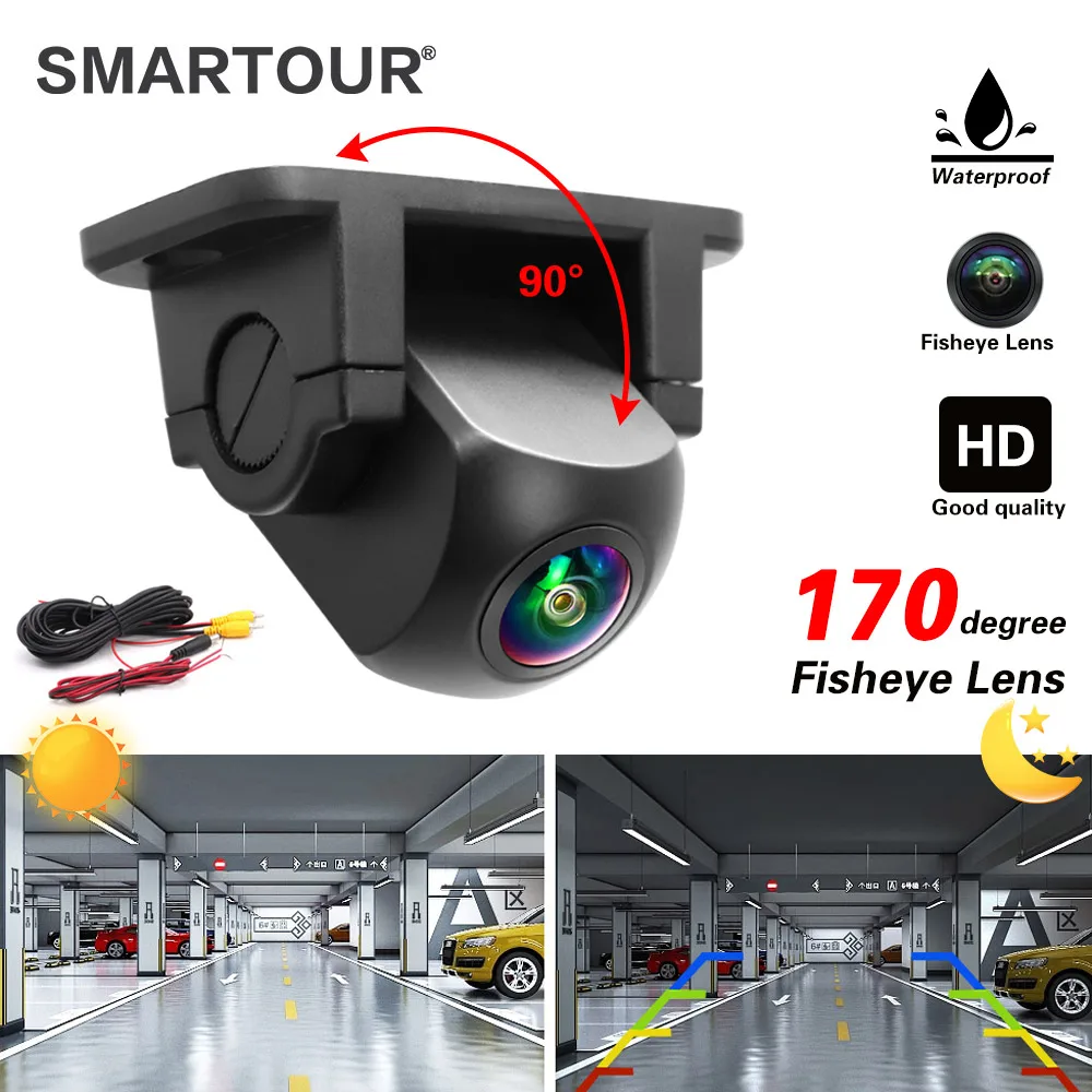 

SMARTOUR CCD CVBS NTSC Автомобильная HD 170 градусов широкоугольная камера заднего вида рыбий глаз звездный свет ночное видение резервная камера заднего вида