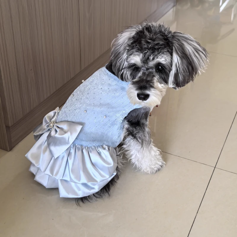 Primavera Verano vestido para perros Yorkshire Terriers Pomerania Bichon caniche Schnauzer ropa para perros ropa para mascotas ropa vestidos para perros
