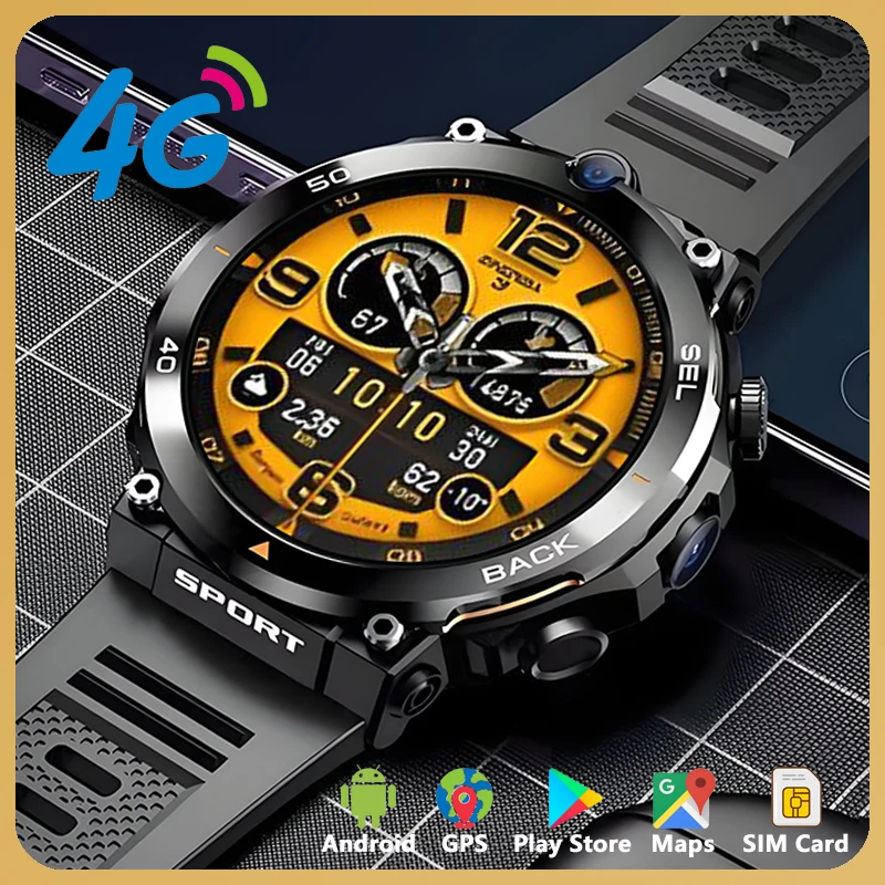 4G Android Smart Watch With Dual Cameras Support SIM Card GPS WIFI Google Play Maps APP Free Download Smartwatch For Men Women