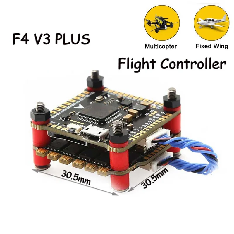 VO-F4 V3S PLUS FC & ESC FPV Stack F4 V3 PLUS Pengendali Penerbangan 45A 4In1 ESC 30X30 untuk RC FPV Drone Sayap Tetap Multicopter