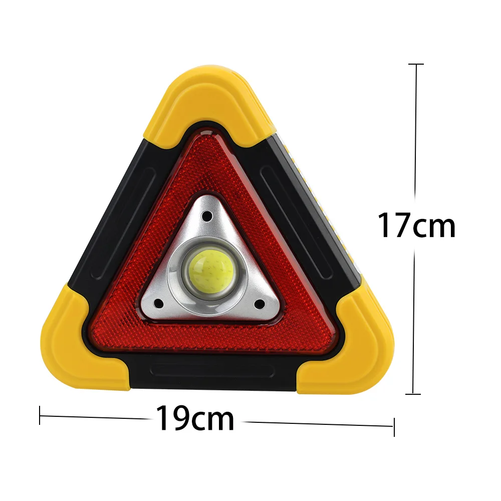 Alarm Lamp Triangle Warning Sign Road Safety Portable Flashing Light on Hand Emergency Breakdown Car LED Work Light