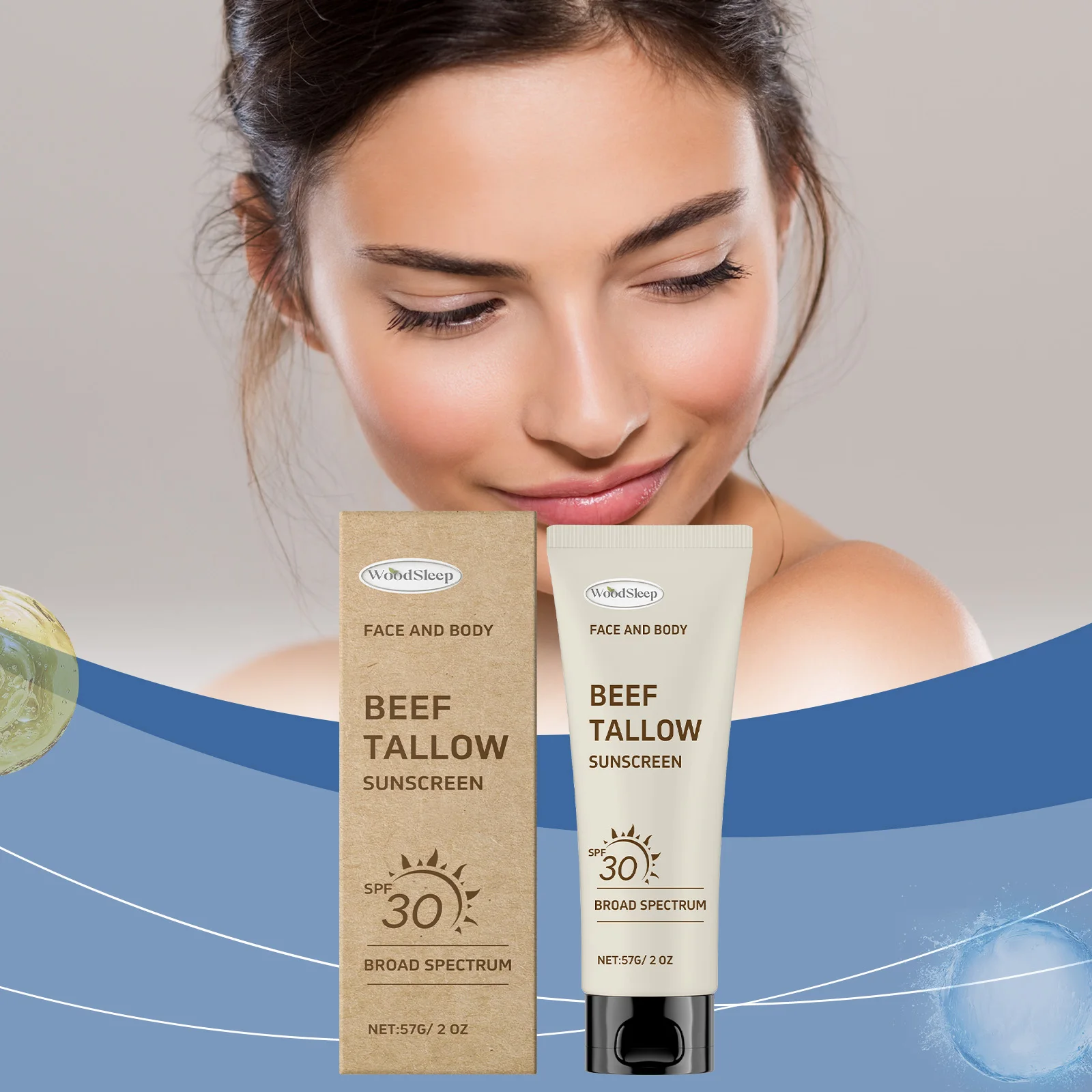 

Sunscreen SPF 50 Anti UV Anti-Aging Shrinking Pores Oil Control Waterproof Deep Moisturizing Nourish Sun Cream for Face Body