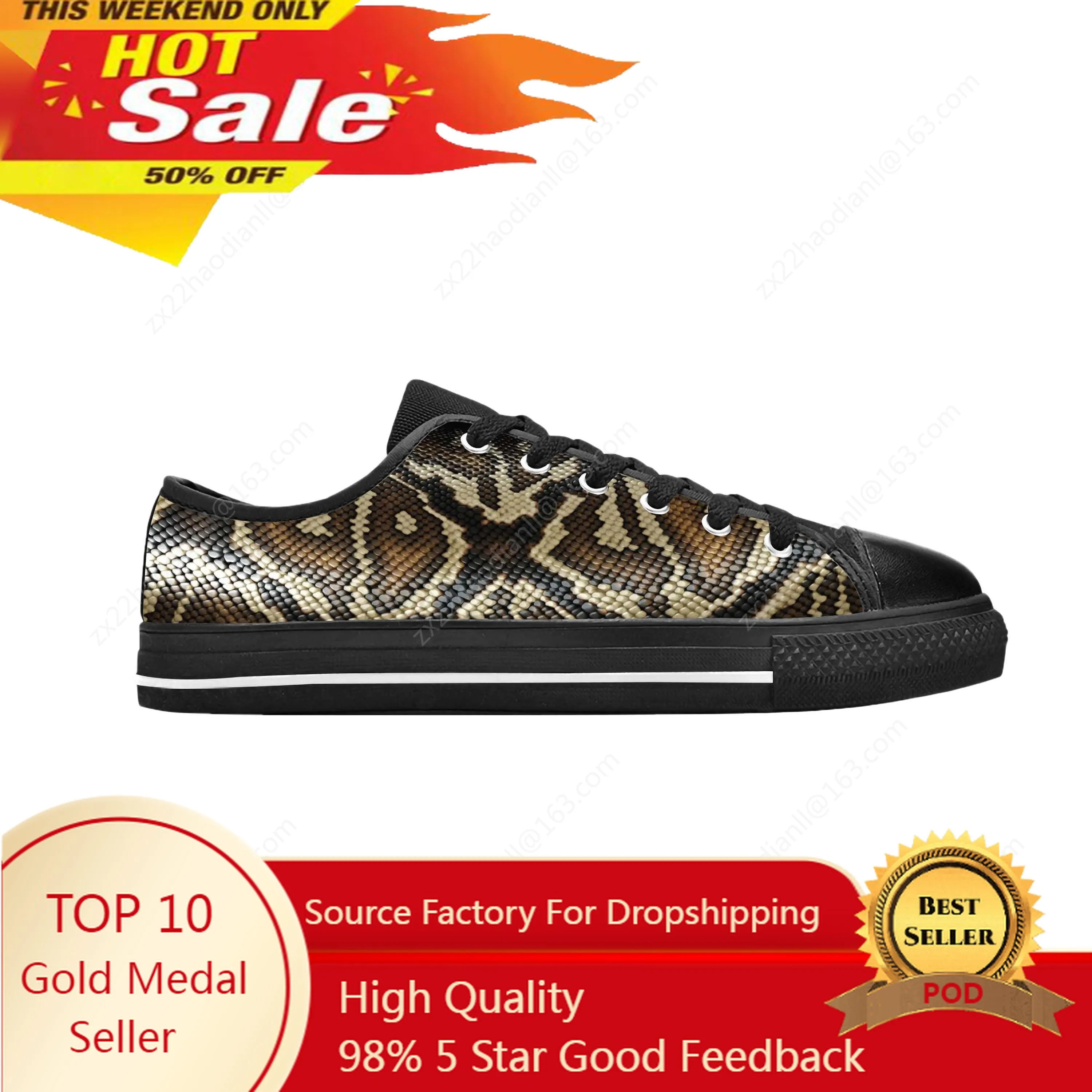 

Snake Skin Scales Snakeskin Print Pattern Fashion Casual Cloth Shoes Low Top Comfortable Breathable 3D Print Men Women Sneakers