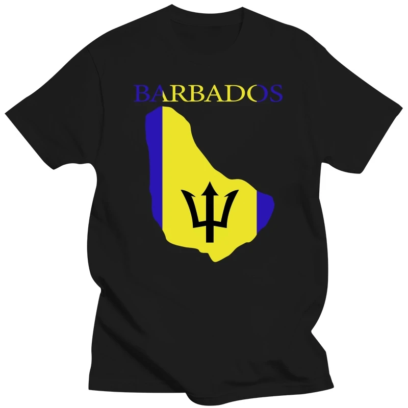 Barbados Map Flag T Shirt Men Cotton Handsome T-shirt O-neck Short Sleeved Tee Tops Loose Fit Summer Tshirt Clothing Gift