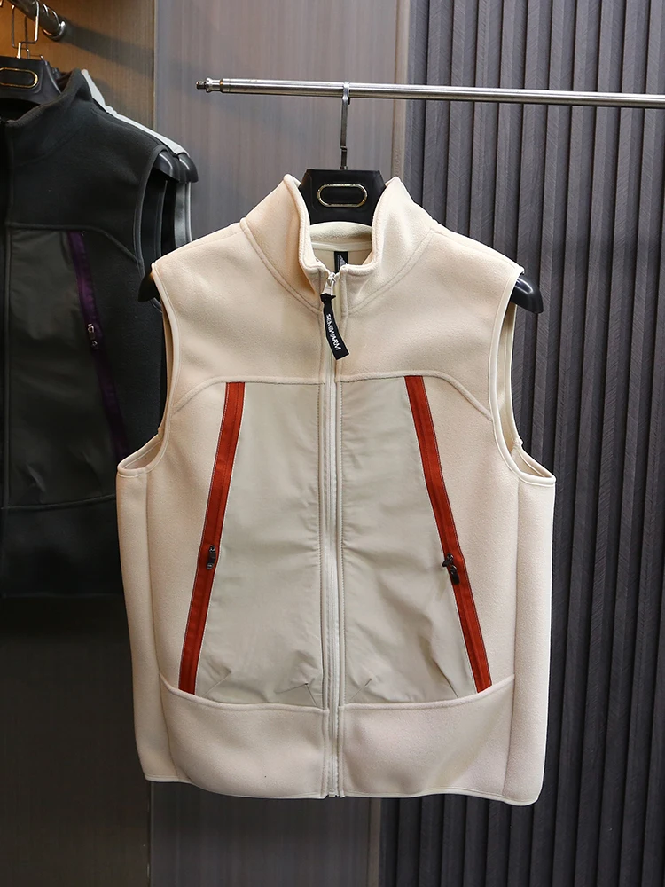 

Outdoor Casual Double-Sided Fce Vest Men's Autumn Zipper Multi-ket Mountain Series Functional Windproof Vest